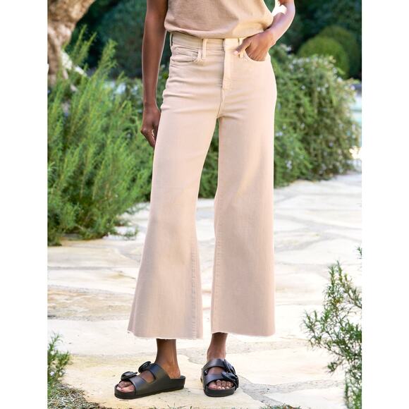 Frank & Eileen Galway Wide Leg Jeans Size 28 Sand Beige Italian Twill - Picture 5 of 15